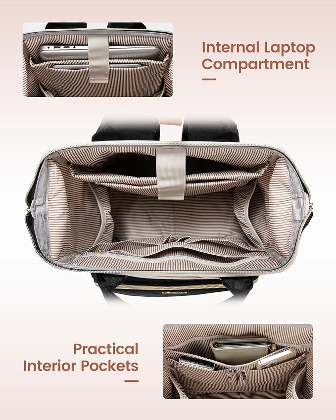 LOVEVOOK Laptop Backpack for Women, 15.6'' Waterproof Nurse Bag Teacher Work - Image 3