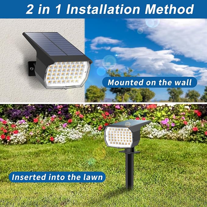 WENATY Solar Spot Lights Outdoor Waterproof IP65, 6 Pack Landscape Spotlights - Image 5