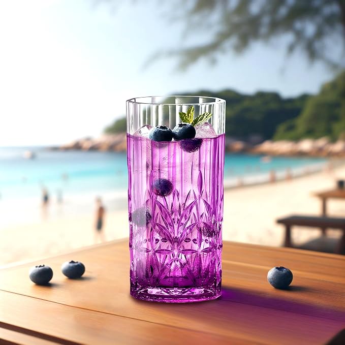 Amazing Abby - Vika - 18-Ounce Plastic Highball Glasses, Plastic Cocktail - Image 4