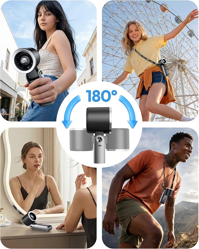Gaiatop Portable Handheld Turbo Fan, 15 Hrs Cooling, 180° Foldable 4-in-1 Hand - Image 5