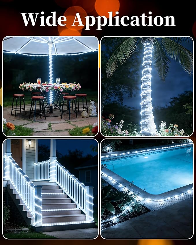 MERRIMAX M Solar Rope Lights Outdoor, 72FT 200LED Solar String Lights - Image 6
