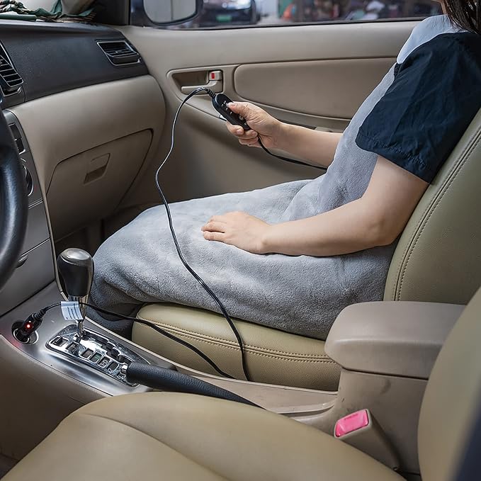 Electric Car Heating Blanket Plush 3 Heat Settings, Auto Shutoff, 55 X 40 - Image 5