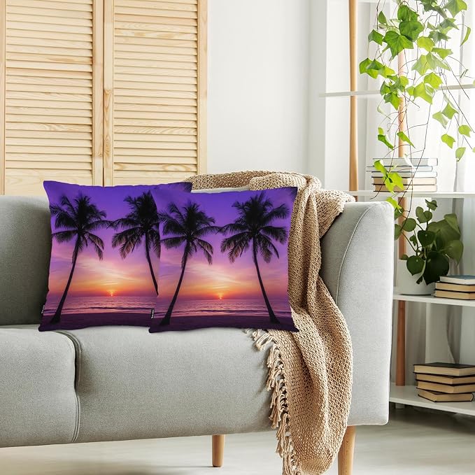 Swono Tropical Beach Throws Pillows Covers - Image 2