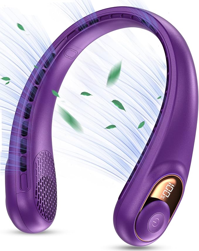 KIDEE Portable Neck Fan, Hands Free Bladeless Fan Rechargeable, 4000mAh Battery by KIDEE