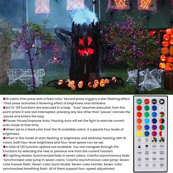 HOME LIGHTING 66ft Christmas Decorative Mini Lights, 200 LED RGB Changing 8 - Image 9
