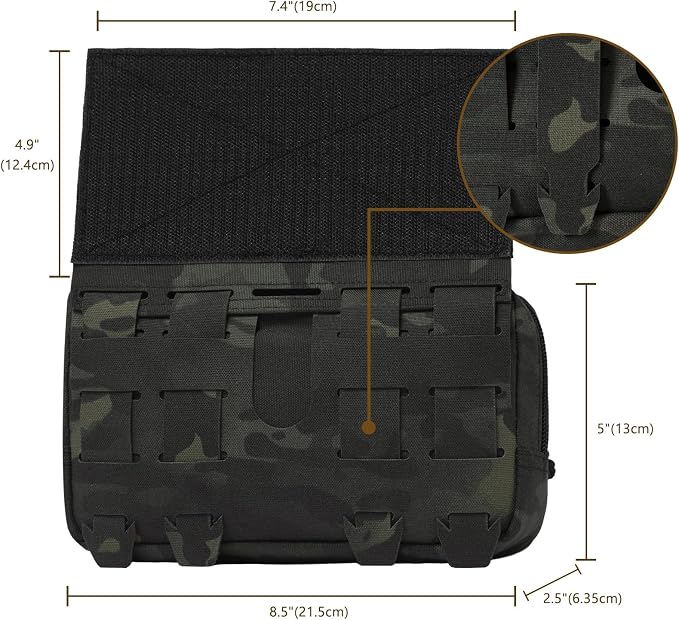 Tactical Admin Pouch Laser Cut MOLLE EDC Tool Organizer - Image 2