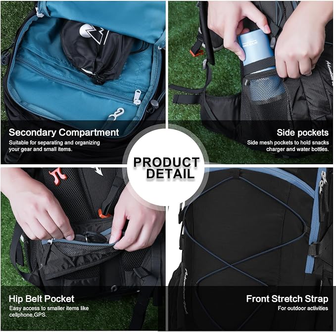 MOUNTAINTOP 25L/40L Hiking Backpack, Lightweight Travel Backpack - Image 7