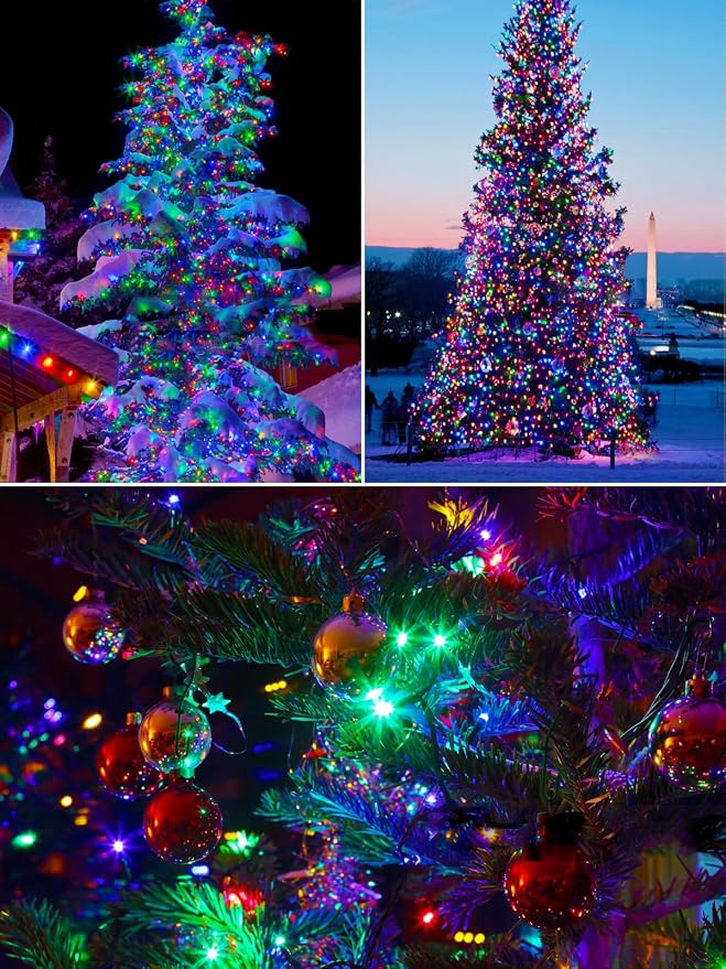 4 Pack 400 LED Solar Christmas Lights Outdoor, Solar String Lights - Image 3
