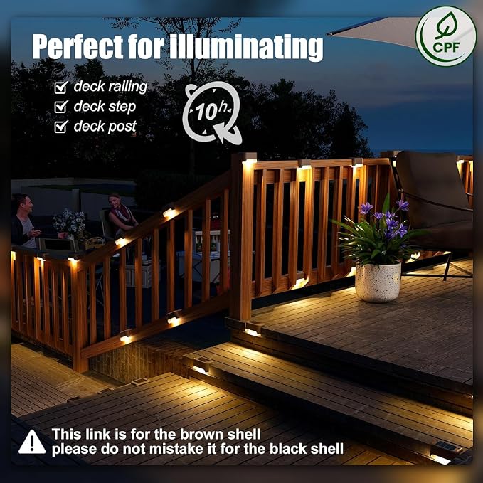 SOLPEX Solar Deck Lights Outdoor 16 Pack, Solar Step Lights Waterproof Led - Image 2
