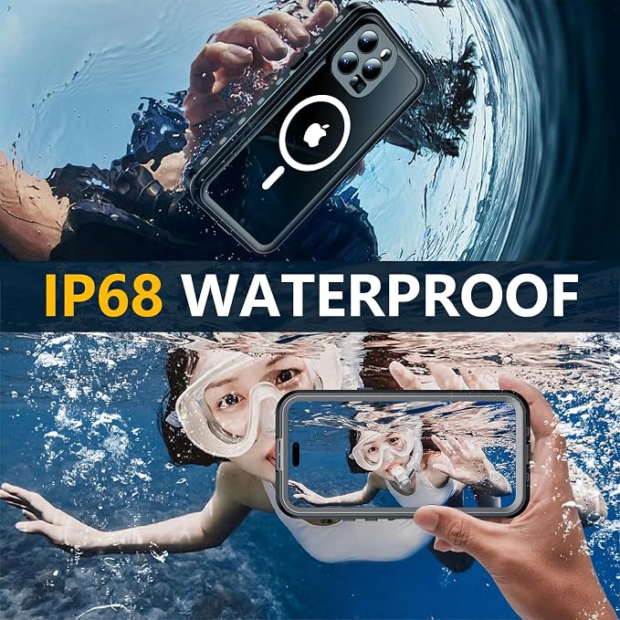 Red2Fire for iPhone 14 Pro Max Case Waterproof, Phone Case 6.7" Black/Clear - Image 2