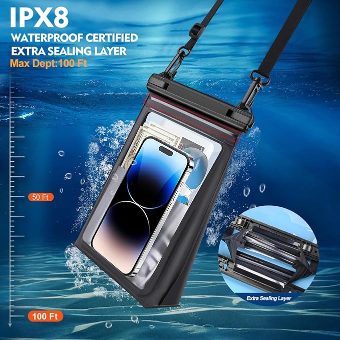 Large Floating Waterproof Phone Pouch, Cell Phone Dry Bag - Image 4