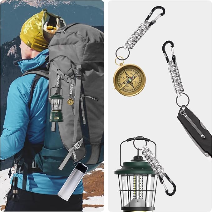 EOTW Paracord Keychain for Men Women Paracord Carabiner Backpack Keychain - Image 2