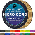 TECEUM Micro Paracord – 1.18 mm X 125 ft – Micro Utility Cord – Thin Braided by TECEUM