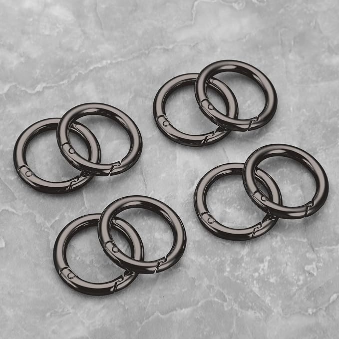 Gkeygo Key Ring Clip, 1 Inch Keychain Rings, 8 Pack Round Carabiner Clip - Image 6
