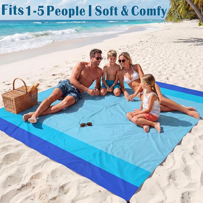 Famstar Beach Blanket Oversized Extra Large 78" X 81", Waterproof Sandproof - Image 5