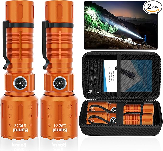 Banral Flashlights High Lumens Rechargeable, Super Bright Long Range Small by Banral