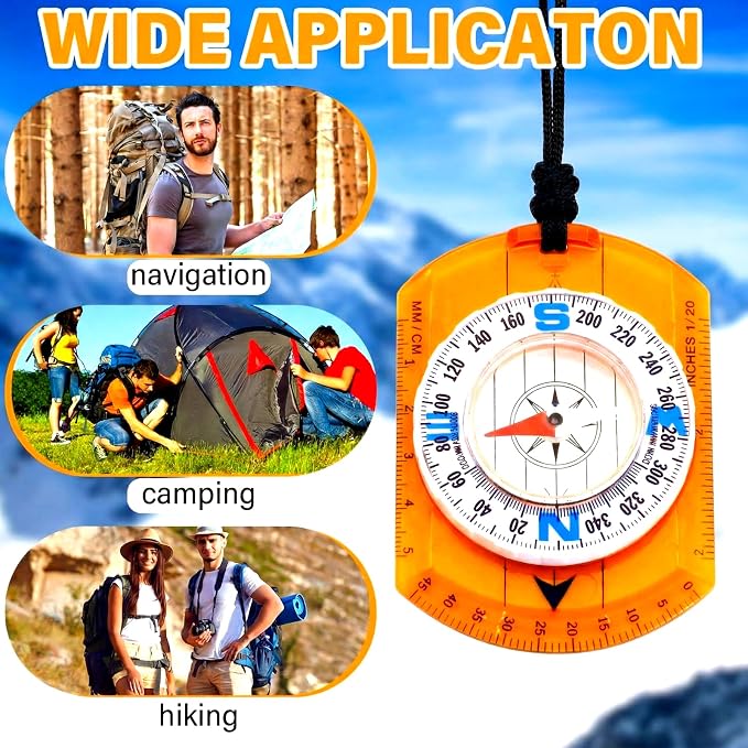 50 Pack Orienteering Compass Bulk Advanced Baseplate Compass Hiking Survival - Image 6