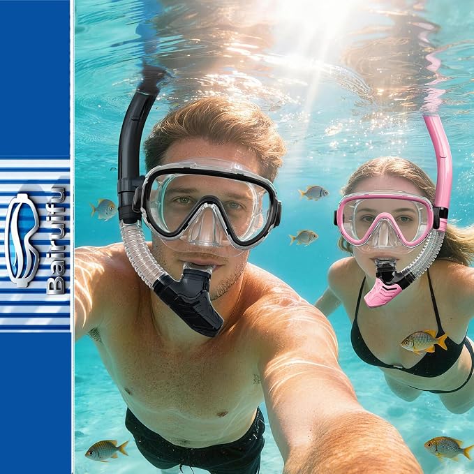 Bairuifu 2-Pack Snorkel Gear for Adults | Enhanced Anti-Fog & Anti-Leak - Image 5