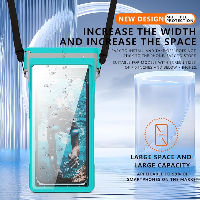 GOLDJU Waterproof Phone Pouch, 7.0 inch Waterproof Phone Case - Image 3