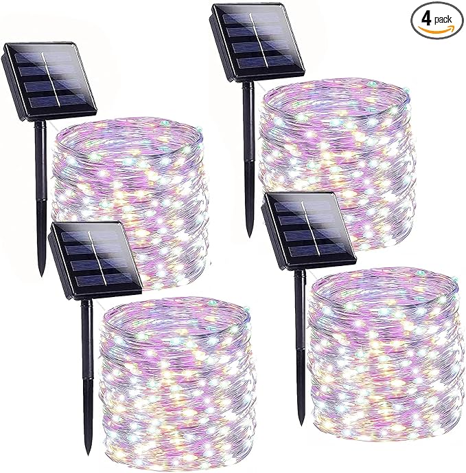 Solar String Lights Outdoor, 4 Pack 288FT 800 LED Solar Twinkle Lights by BHCLIGHT