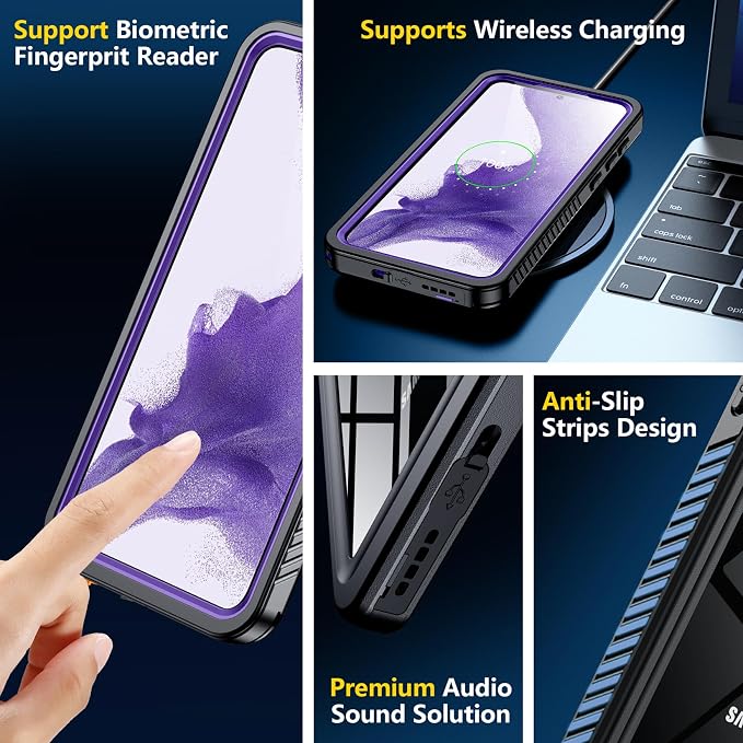 SPIDERCASE for Samsung Galaxy S22 Waterproof Case, IP68 Water Resistance Full - Image 5