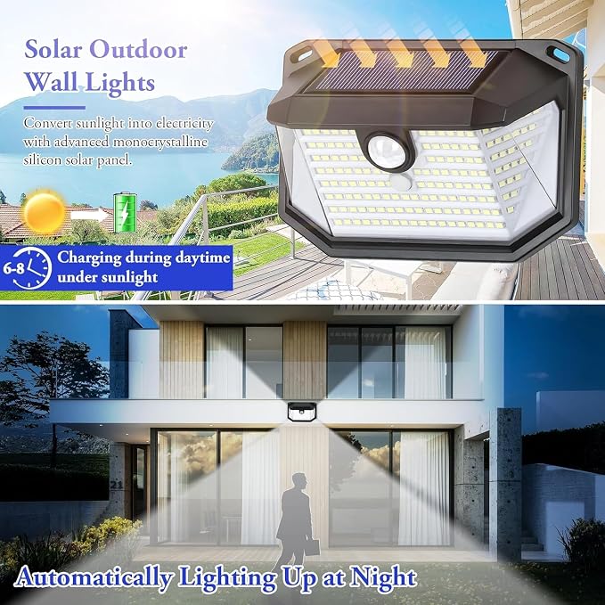 Solar Outdoor Lights, Waterproof Solar Powered Security Light - Image 2