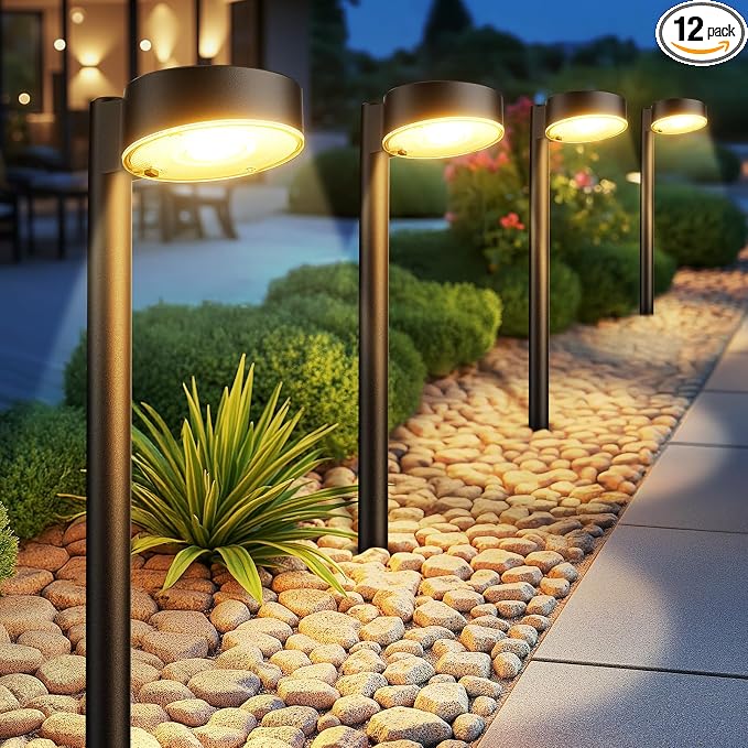 Ahaorigin 12 Pack Solar Pathway Lights Outdoor, 12 Brighter LED Solar Lights by AHAORIGIN