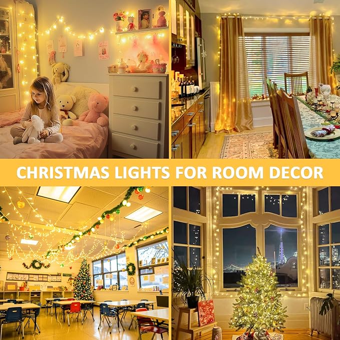 JMEXSUSS 400 LED Christmas Lights Indoor Outdoor, 132 ft Warm White String - Image 6