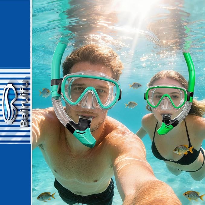 Bairuifu 2-Pack Snorkel Gear for Adults | Enhanced Anti-Fog & Anti-Leak - Image 7