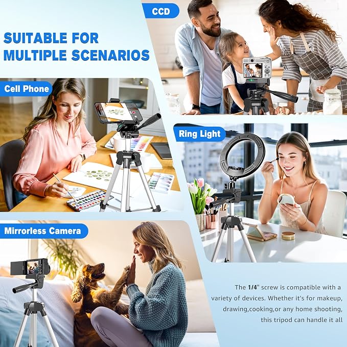 Phone Tripod, Lusweimi 44-inch iPhone Tripod - Image 6