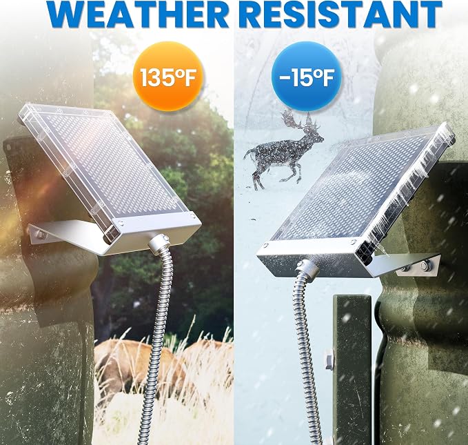 POWOXI 12V Solar Panel for Deer Feeder: 1.7W Waterproof Solar Battery Charger - Image 3