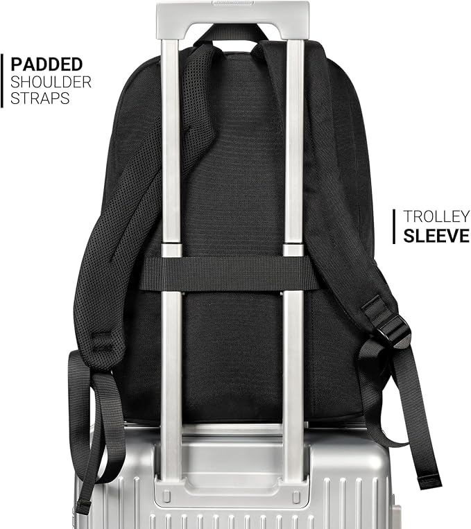 ZORFIN 26L Black Backpack for College, and Travel: Water Resistant Bookbag - Image 5