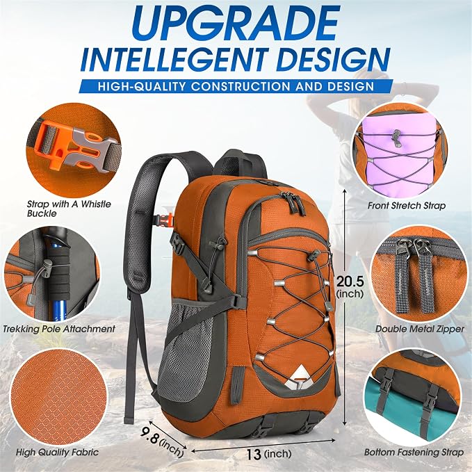 IGOLUMON Hiking Backpack 40L Packable Lightweight Camping Backpack Men Women - Image 2