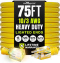 75ft Outdoor/Indoor Extension Cord 10/3 Gauge Ultra Heavy Duty 3 Prong SJTW by LifeSupplyUSA