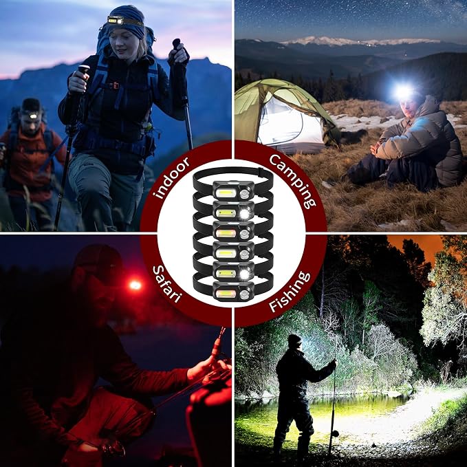 Bud K 6Pack Headlamp Rechargeable, 3000 Lumen Headlamps - Image 2