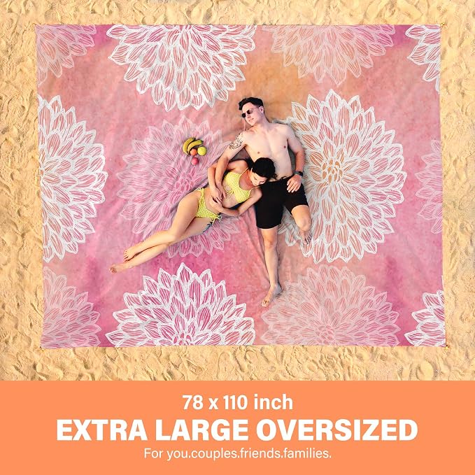 Famstar Beach Blanket Oversized Extra Large78 X 110", Waterproof Sandproof - Image 2