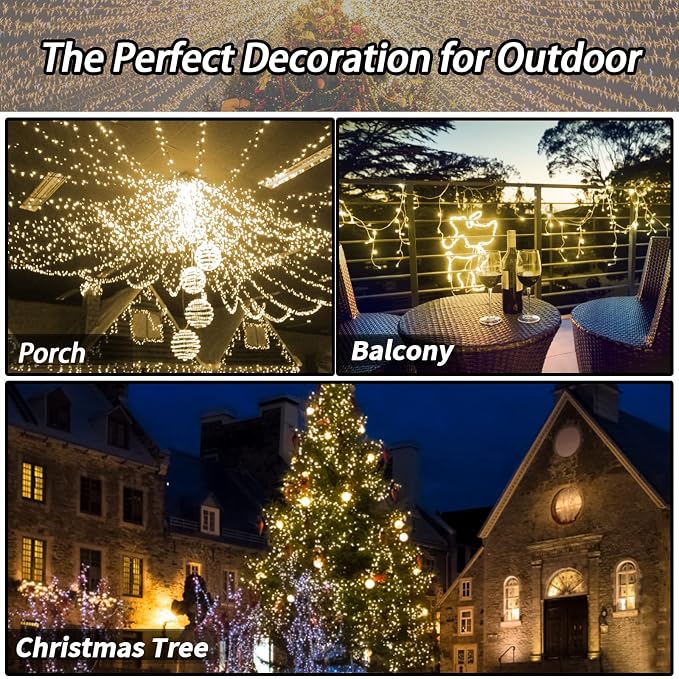 Selarlyt 2 Pack Solar Christmas Lights Outdoor, 72FT 200 LED Solar String Lights - Image 6