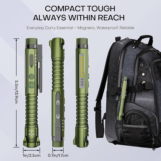 EDC Flashlight Rechargeable, 800 Lumen Small Flashlight - Image 7