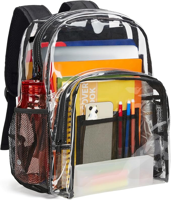 Vorspack Clear Backpack Heavy Duty PVC Transparent Backpack Extra Large Clear by Vorspack