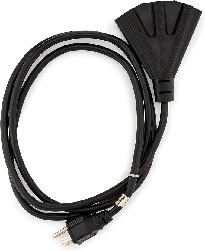 Holiday Lighting Outlet 6-Foot Black Extension Cord, 3-Prong Indoor & Outdoor by HLOLighting