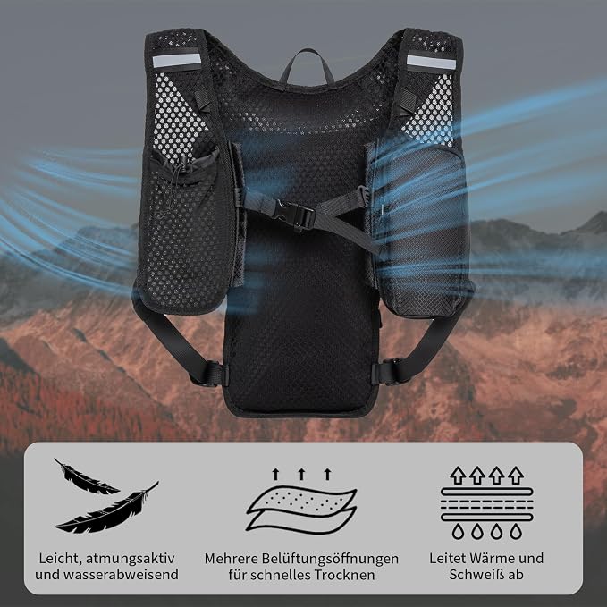 GRIO Hydration Running Vest for Women Men, Water Backpack for Hiking, - Image 6