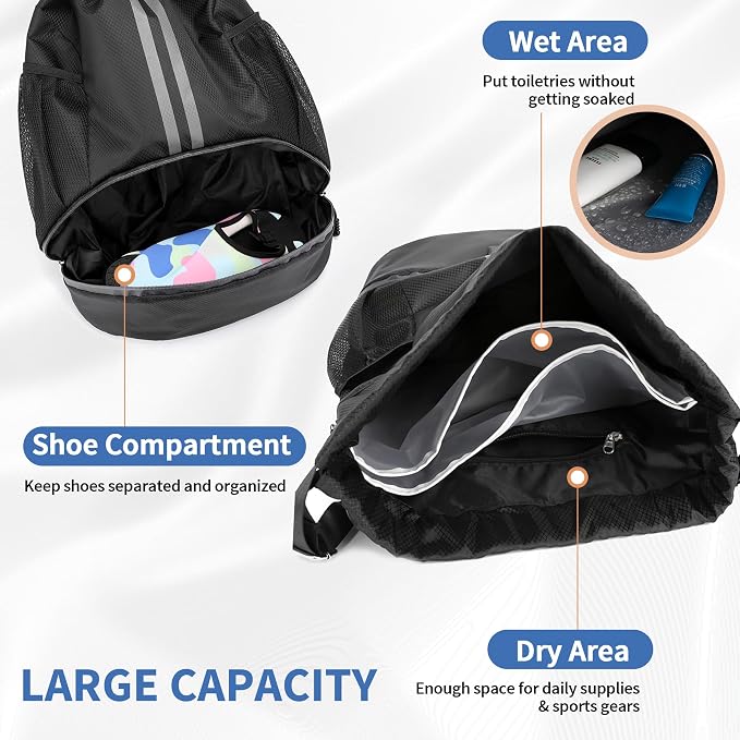 JELUTAR Drawstring Backpack Gym Bag - Image 4