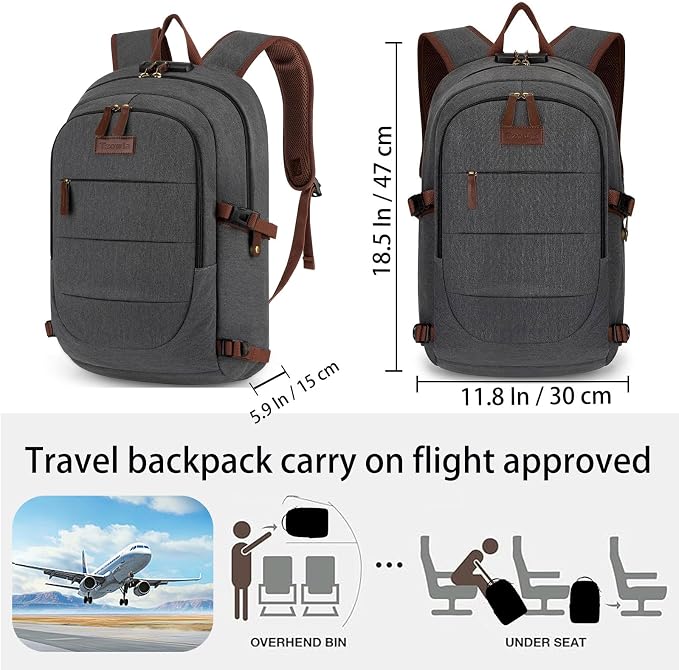 Tzowla Canvas Laptop Backpack-Anti Theft Bag - Image 2