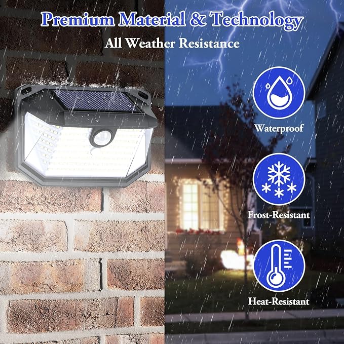 Solar Outdoor Lights, Waterproof Solar Powered Security Light - Image 5