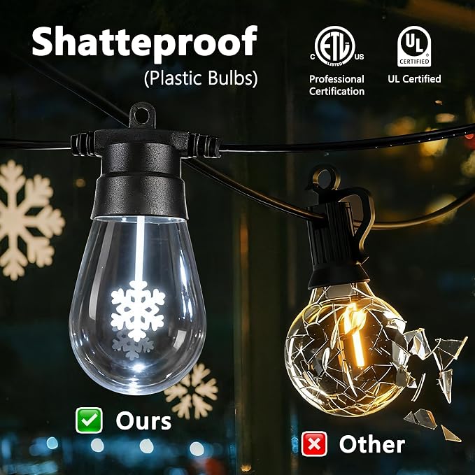 LED Outdoor String Lights, 50FT Patio Lights - Image 6