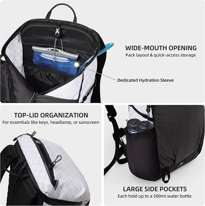 Thous Winds Ultralight Backpack, 20+5L Waterproof Hiking Daypack, EPX200 Fabric - Image 4