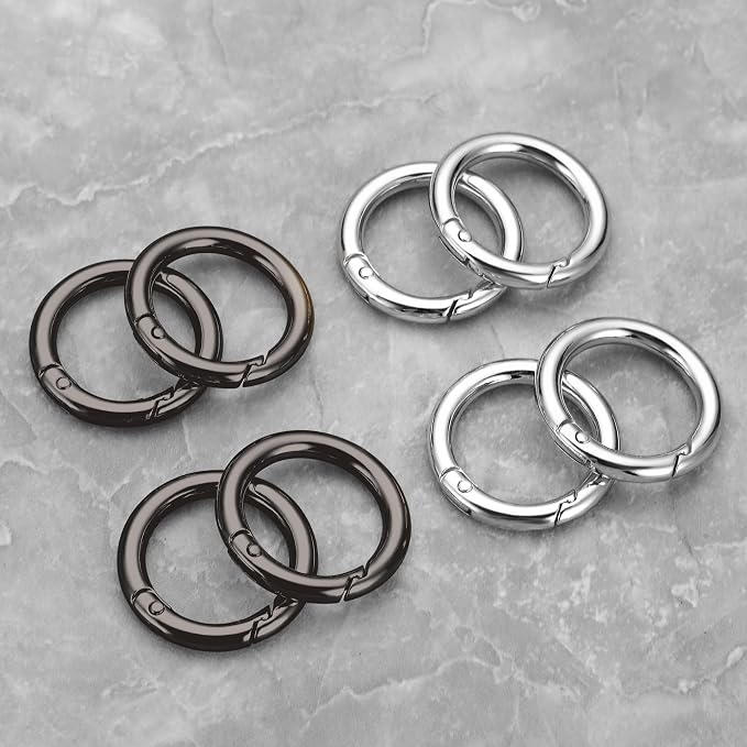 Gkeygo Key Ring Clip, 1 Inch Keychain Rings, 8 Pack Round Carabiner Clip - Image 6
