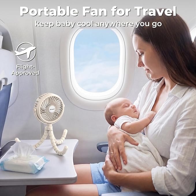 AMACOOL Battery Operated Stroller Fan, Baby Travel Essentials - Image 7