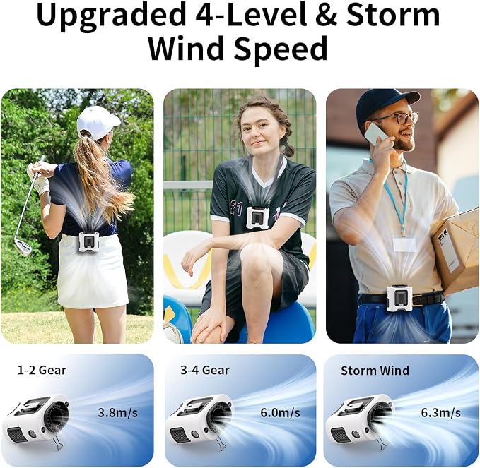 Socool 14500mAh Portable Waist Fan Clip on Belt 360 Rotation Wearable - Image 4