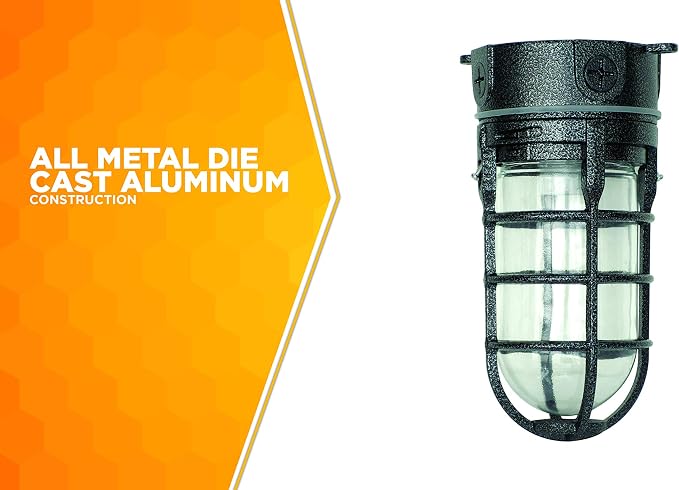 Woods L1706BLK Vandal Resistant 150W Incandescent Security Light, Ceiling Mount - Image 3